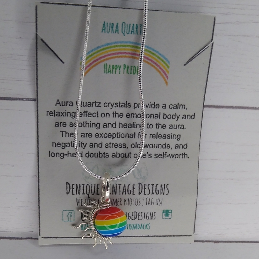 Rainbow Gay Pride Steel Sunburst Pendant